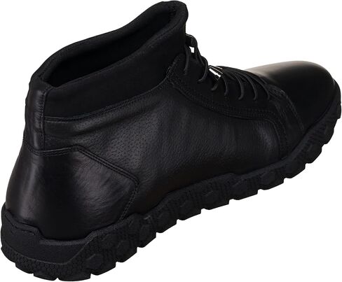 DALGALA Men's King Size Black Calfskin Handmade Men's Hightop Sneakers Casual Boots for Men in Saudi Arabia