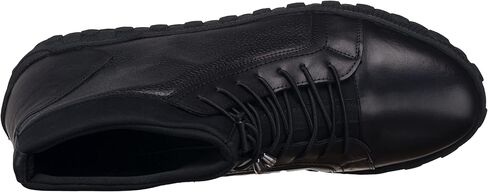 DALGALA Men's King Size Black Calfskin Handmade Men's Hightop Sneakers Casual Boots for Men in Saudi Arabia