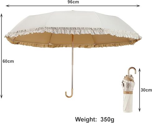 LCY Floral Edge Compact Umbrella Folding Anti-UV Parasol with Hook Handle Sunproof Rainproof & Windproof Umbrella in Saudi Arabia
