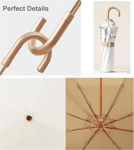 LCY Floral Edge Compact Umbrella Folding Anti-UV Parasol with Hook Handle Sunproof Rainproof & Windproof Umbrella in Saudi Arabia