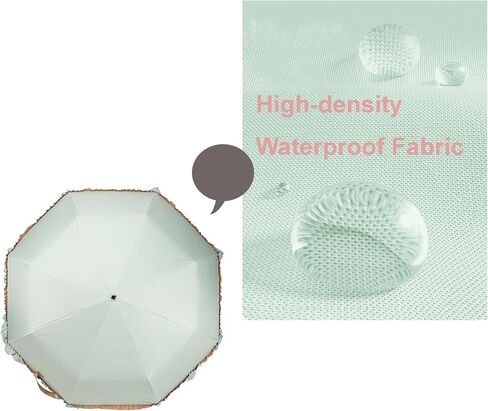 LCY Floral Edge Compact Umbrella Folding Anti-UV Parasol with Hook Handle Sunproof Rainproof & Windproof Umbrella in Saudi Arabia