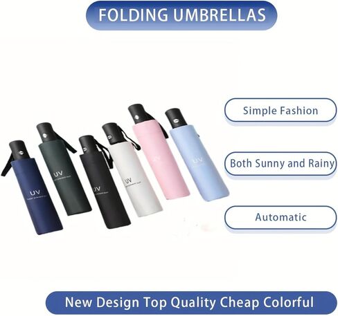 Umbrellas Windproof Travel, Light Portable and automatic Folding Rain Umbrella, All-weather UV protection,Waterproof Canopy - Fits Car & Backpack in Saudi Arabia