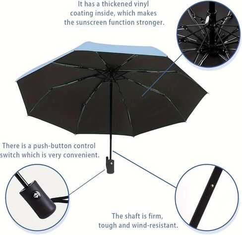 Umbrellas Windproof Travel, Light Portable and automatic Folding Rain Umbrella, All-weather UV protection,Waterproof Canopy - Fits Car & Backpack in Saudi Arabia