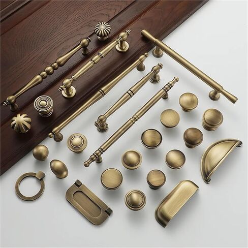 Wardrobe Brass Cabinet Door Bronze Handle Cabinet Single-Hole Handle(5397-128mm) in Saudi Arabia