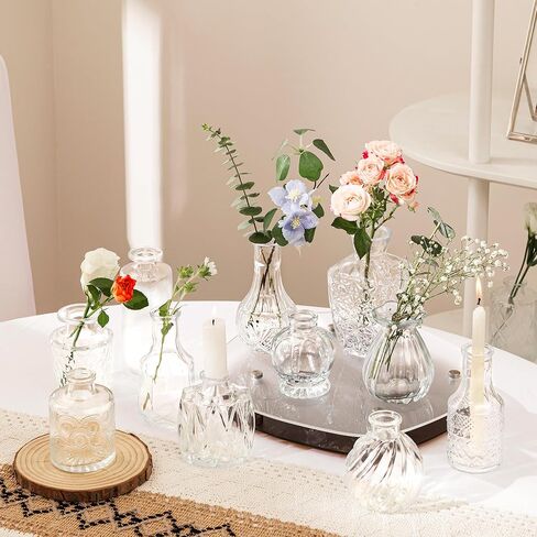 Bud Vase Set of 36PCS, Wedding Centerpieces for Tables Mini Clear Bud Vases for Flowers Small Flower Vases Suitable for Birthday Party Anniversary Wedding Baby Shower in Saudi Arabia