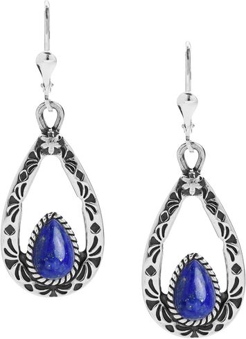 American West Jewelry Sterling Silver Women's Drop & Dangle Earrings Choice of Gemstone Color in Saudi Arabia