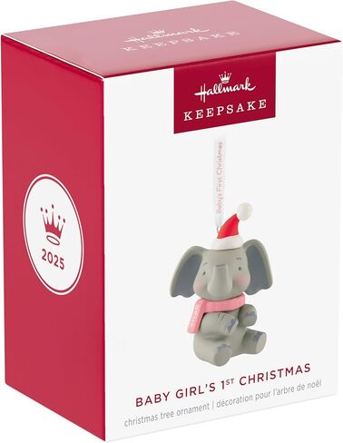 Hallmark Keepsake Christmas Ornament 2025, Baby Girl's First Christmas Elephant 2025 in Saudi Arabia