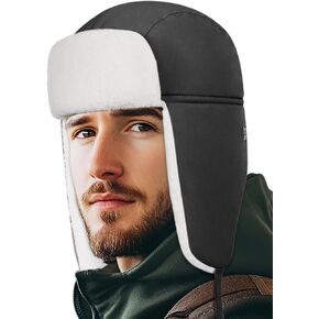 OUTDOOR SHAPING Trapper Hat for Men Women Windproof Trooper Hat Ushanka Ear Flaps Warm Winter Outdoor Hats in Kuwait
