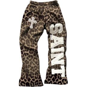 MakeMeChic Women's Plus Size Sweatpants Cheetah Print Elastic Waist Baggy Jogger Pants in Kuwait