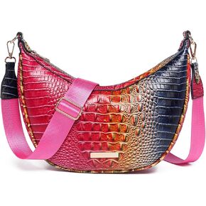 Crocodile Crossbody Hobo Bag for Women,Vintage Crescent Shoulder Purse in Vegan Leather, Soft Chic Handbag for Daily Outfits in Saudi Arabia