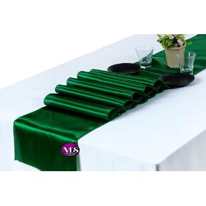 حزمة VDS مكونة من 10 مفارش طاولة من الساتان Charmeuse Sateen Silk قطعة قماش مركزية من الكتان لحفلات الزفاف وأعياد الميلاد وحفلات التخرج وحفلات الخطوبة والحفلات لتزيين الطاولة (12 × 108 بوصة) (مرجاني) in Kuwait