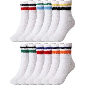 Geyoga 6 Pairs Fuzzy Socks for Women Gifts Winter Cozy Fluffy Slipper Socks Valentines Gift for Men in Saudi Arabia