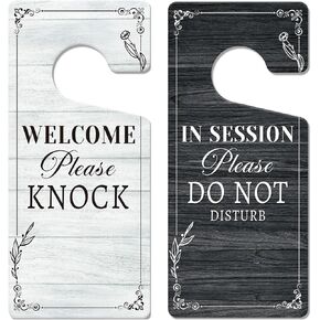 Do Not Disturb Hanger Sign - 2 PCS Session In Progress Plastic Double Sided Door Sign PVC Door Knob Sign for Office Therapists Office Meeting Yoga Home Hotel in Kuwait