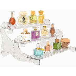 3-Tier Acrylic Display Shelf for Perfume Organizer, Cupcake Stand, Collectible Figures - Clear Fragrance Rack, Dessert Tower in Saudi Arabia