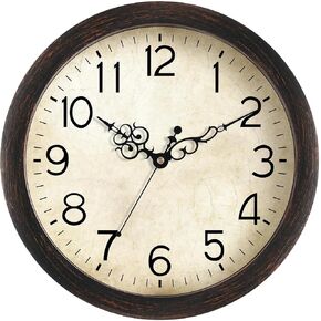 Wall Clock Vintage Wall Clocks Battery Operated Quartz Silent Non-Ticking 8 Inch Retro Rustic Style Decorative for Kitchen,Bathroom Home Office (Bronze) in Saudi Arabia