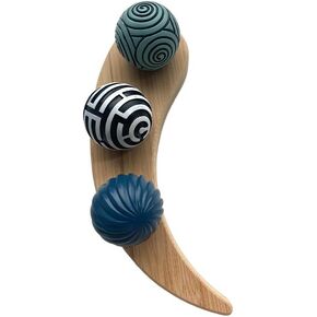 Zen Garden Kit, Meditation Sand Ball with Bamboo Tray Tea Table Ornament Mini Round Ball Toy Modern Minimalist Resin Coral Texture Sand Ball Combination Japanese Mini Zen Decor in Kuwait