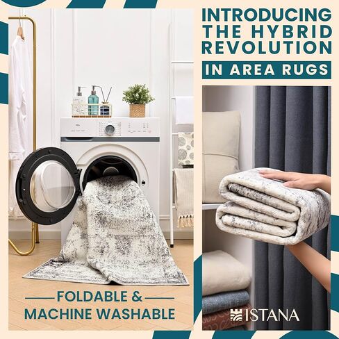 Istana Hallway Runner Rug 2.5x8 – White Cream/Grey Entryway Rug -Silk's Soft Touch Runners for Hallways - Stylish Kitchen Runner Rug Non Slip in Saudi Arabia