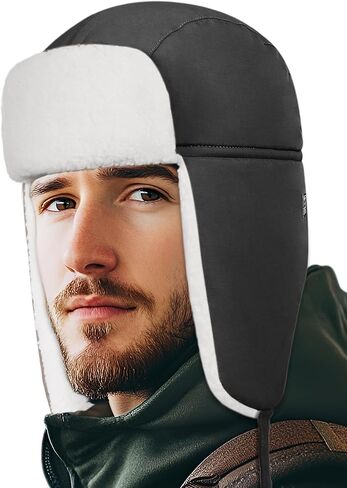 OUTDOOR SHAPING Trapper Hat for Men Women Windproof Trooper Hat Ushanka Ear Flaps Warm Winter Outdoor Hats in Kuwait