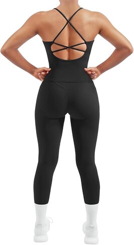 SUUKSESS Women 2 Piece Workout Sets Padded Tank Tops Tummy Control Leggings Gym Outfits in Saudi Arabia
