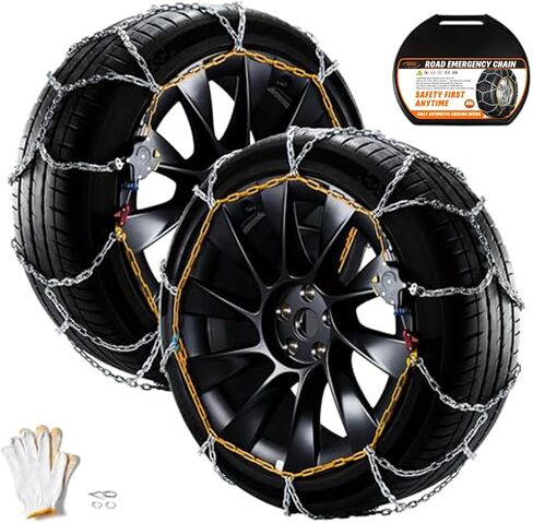 DEDC Snow Chains for Car, Snow Tire Chains for SUVs and Trucks, Auto Trac Tire Traction Wheel Chains 1 Min Quick Fit Easy Chainsaw Reusable Universal Emergency Traction Chain - Set of 2 MS1418L in Kuwait