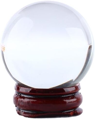 40mm Magic Crystal Ball, Asian Rare Quartz Sphere Transparent Decorative Witch Ball with Stand Base for Collection of Feng Shui Items Divinations Meditation Xmas Halloween in Saudi Arabia