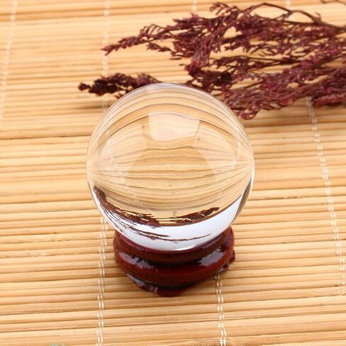 40mm Magic Crystal Ball, Asian Rare Quartz Sphere Transparent Decorative Witch Ball with Stand Base for Collection of Feng Shui Items Divinations Meditation Xmas Halloween in Saudi Arabia