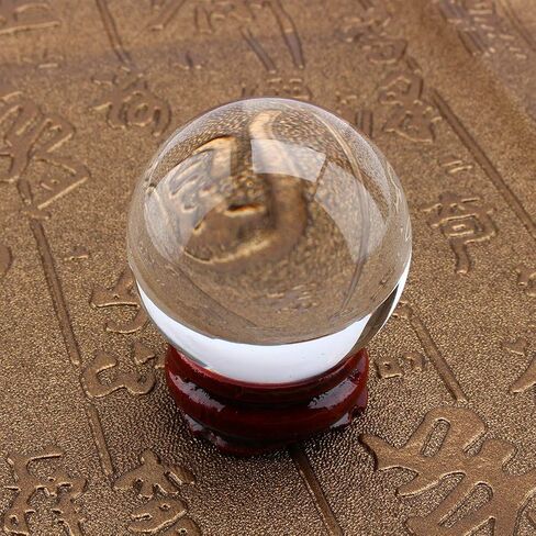 40mm Magic Crystal Ball, Asian Rare Quartz Sphere Transparent Decorative Witch Ball with Stand Base for Collection of Feng Shui Items Divinations Meditation Xmas Halloween in Saudi Arabia
