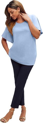 Jessica London Women's Plus Size Stretch Knit Flutter Sleeve Tunic in Saudi Arabia