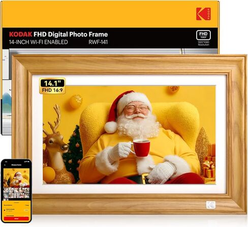إطار صور رقمي KODAK، 32G، إطار صور رقمي 10.1 بوصة واي فاي 1280x800 HD IPS شاشة تعمل باللمس، تدوير تلقائي، مشاركة الصور ومقاطع الفيديو عبر تطبيق KODAK، للأصدقاء والعائلة in Kuwait