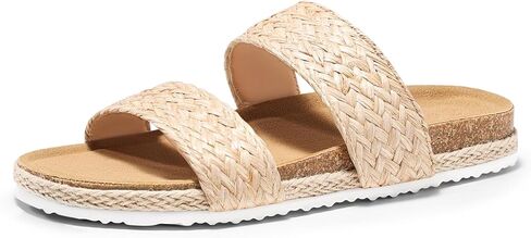 Coutgo Womens Platform Sandals Open Toe Slip On Slides Sandals Footbed Summer Beach Shoes in Saudi Arabia