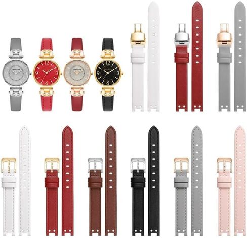 Leather watch strap for Anne Klein AK2156/2157/2618 notched watchband design. in Saudi Arabia