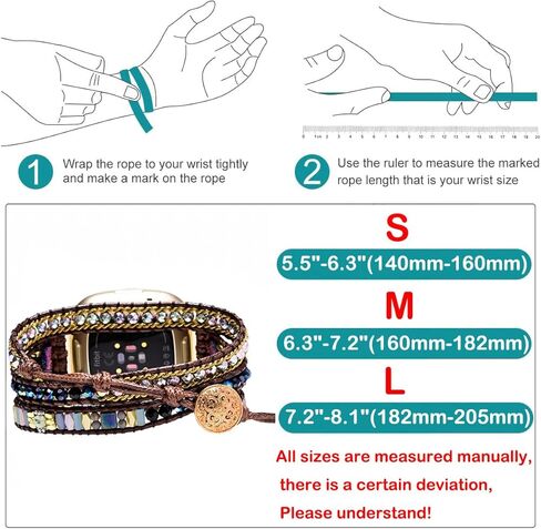 Boho Stone Watch Strap Compatible with Fitbit Versa 4/Versa 3/Sense 2/Sense,Women Men Handmade Natural Stone Colorful Jasper Strap for Versa 2 /Versa/Versa Lite in Saudi Arabia