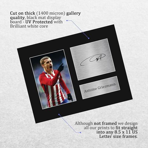 HWC Trading Antoine Griezmann Gifts Signed Printed Autograph Atletico Madrid Print Photo Picture Display - US Letter Size in Saudi Arabia