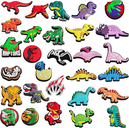 Joyhey Dinosaur Shoe Charms الديناصورات تحت عنوان سحر تزيين الأحذية من أجل Clog in Kuwait