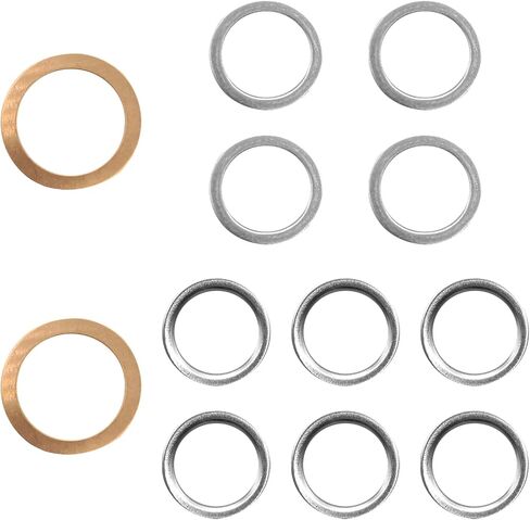15PCS Oil Drain Plug Gasket, Compatible with Mercedes, 14mm Copper Oil Drain Plug Washer Gaskets OE PN 007603-014106 in Kuwait
