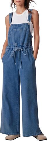 Kedera Women's Oversized Denim Jumpsuit Wide Leg Overalls Buckle Up Loose Fit Baggy Overalls Y2K Streetwear in Saudi Arabia