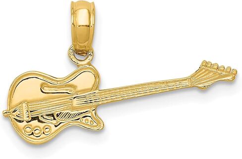 14k Yellow Gold Musical Series Electric Guitar Pendant in Saudi Arabia