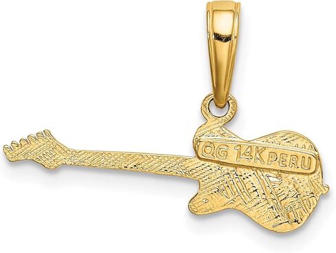 14k Yellow Gold Musical Series Electric Guitar Pendant in Saudi Arabia