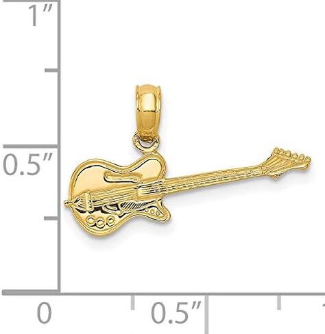 14k Yellow Gold Musical Series Electric Guitar Pendant in Saudi Arabia