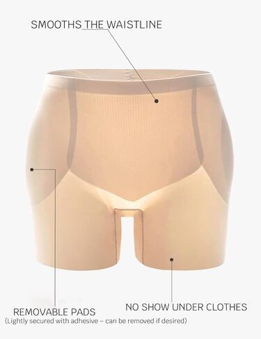 Women Seamless Butt Lifter Hip Enhancer No-Show Padded Shapewear Panties Underwear with Removable Pads in Saudi Arabia