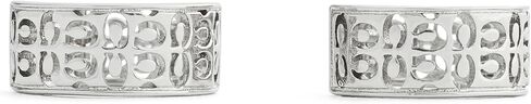 COACH Jewelry Women's Signature Quilted Cut Out Huggie Earrings in Saudi Arabia