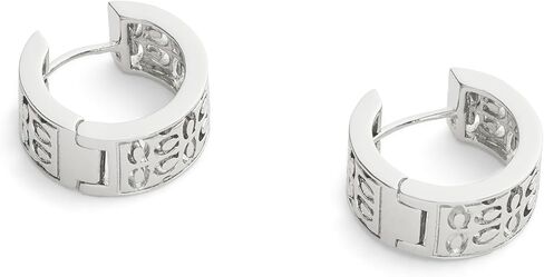 COACH Jewelry Women's Signature Quilted Cut Out Huggie Earrings in Saudi Arabia