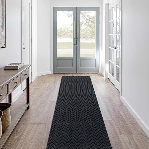 Runner Rug 2x6FT Custom Sizes,Commercial Hallway Runner Rubber Backing Non-Slip Carpet Washable Area Rugs for Entryway, Kitchen, Garage, Stairs, Front Door, Laundry Room,Grey in Saudi Arabia
