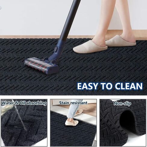 Runner Rug 2x6FT Custom Sizes,Commercial Hallway Runner Rubber Backing Non-Slip Carpet Washable Area Rugs for Entryway, Kitchen, Garage, Stairs, Front Door, Laundry Room,Grey in Saudi Arabia