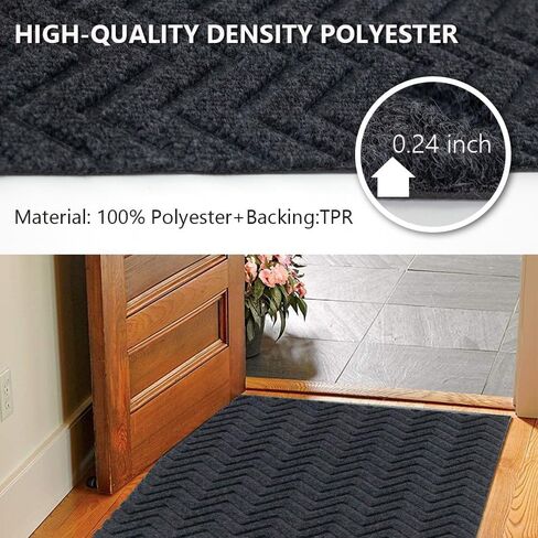 Runner Rug 2x6FT Custom Sizes,Commercial Hallway Runner Rubber Backing Non-Slip Carpet Washable Area Rugs for Entryway, Kitchen, Garage, Stairs, Front Door, Laundry Room,Grey in Saudi Arabia