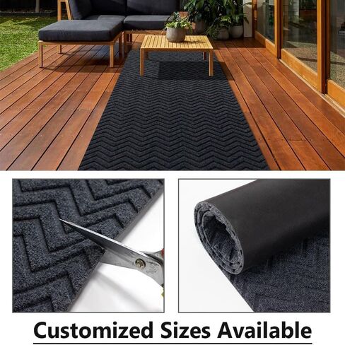 Runner Rug 2x6FT Custom Sizes,Commercial Hallway Runner Rubber Backing Non-Slip Carpet Washable Area Rugs for Entryway, Kitchen, Garage, Stairs, Front Door, Laundry Room,Grey in Saudi Arabia
