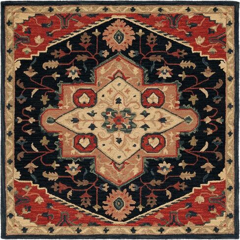 SAFAVIEH Heritage Collection Runner Rug - 2'3" x 8', Blue & Red, Geometric Design, Ideal for High Traffic Areas in Entryway, Kitchen & Bathroom (HG929N-28) in Saudi Arabia