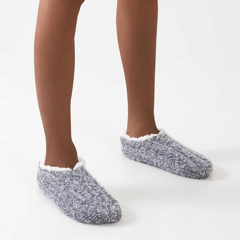 Sherpa Fleece Lined Fur Fuzzy Slipper Socks,Non Slip Fuzzy Plush Cable-Knit Home Slippers Ankle Socks for Women in Saudi Arabia