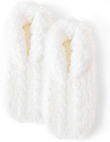 Sherpa Fleece Lined Fur Fuzzy Slipper Socks,Non Slip Fuzzy Plush Cable-Knit Home Slippers Ankle Socks for Women in Saudi Arabia