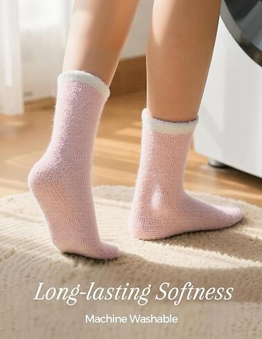 6 Pairs Warm Cozy Gifts for Women, Womens Winter Fuzzy Socks, Stocking Stuufers, Fluffy Fuzzy Plush Sleeping Slipper Socks - Soft Warm Fabric [6 colors] in Saudi Arabia
